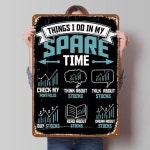 주식 시장 상인 동굴 벽 예술 장식 금속 주석 표지판 홈 거실