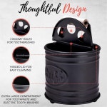 가을 골목 소박한 욕실 액세서리 세트 농가 비누 디스펜서 매트 칫솔 홀더 약사 병 2개 큐팁 유리 - 장식 Matte