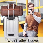 신발 주머니가 가죽 여행 가방 위켄더 오버나이트 가방 방수 대형 캐리어 여행용 토트 더플백 남성용 또는 여성용-브라운