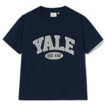 예일 예일 여성용 투톤아치 크롭 반팔 티셔츠 S