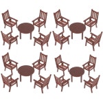 가넥 4세트 미니어처 인형의 집 테이블 의자 미니 DIY 요정 정원 장식용 플라스틱 작은 주방 가구