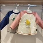 해피랜드 해피랜드 무형광 순면100 가을상품 남녀공용 귀욤뽀짝 티셔츠 90