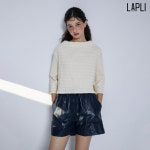라플리 스모킹 스트라이프 지퍼 블라우스 LPBLF324003