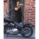 케미모토 오토바이 스윙암 가방 왼쪽 솔로 가방 소프트테일 모델용 합성 가죽 다이나 로우 라이더 팻