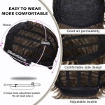 Dsimeig 남성 가발 숏 웨이브 밥 합성 코스프레 파티 교체 헤어