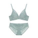 원더브라 원더브라 원더핏 에어오일패드 노와이어 풀컵 브라 팬티 세트 민트