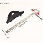 정밀 목공 가장자리 눈금자 조정 가능한 각도 스트레이트 마킹 금속 포켓 T-사각형 미터법 측정 도구