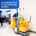 바퀴에 사이드 프레스 링거가 Maxdot 35 쿼트 상업용 걸레 버킷 산업용 바닥 청소를 위한 주의 표지판이 세트