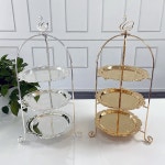 수입 디저트 카페 접시 빵 케이크스탠드 베이커리용품 3단 접이식 트레이 -30G 1개 H2286-30G