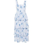 GANNI 플로럴 프린트 플리세 미디 드레스 F9145