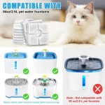 고양이 분수 필터 교체 탑 스퀘어 84oz 2 5L 자동 반려동물 반려견 정수기와 호환되는 10팩 필터 3개의 여과 시스템 교체