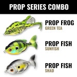 LUNKERHUNT 배스 낚시 미끼 키트 3팩 - 소품 물고기 2개와 개구리 1개 최고의 톱워터 미끼 잡초 없는 갈고리 속이 빈 현실적인 몸체