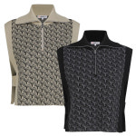 마스터바니에디션 로고 자카드 하프 집업 니트 베스트 421D3SV307