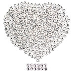 주얼리 제작용 멜리우스 500개 아크릴 숫자 구슬 DIY 목걸이 열쇠고리 팔찌 4x7 원형 흰색 4x7 Round