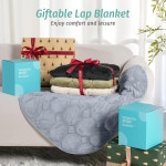 위모어 웨이트 랩 블랭킷 7파운드 여행 진정 휴식 낮잠 수면을 위한 소형 블랭킷 사계절용 패드 세탁기 연회색 24x29