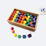 유아교육원 4살 쌓기 실꿰기 비취우드 준1가베 2 102ps 교구 지도교사 은물