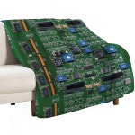 칩이 전자 회로 기판 담요 장식 수요일 이불 1 50x40in