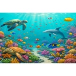 초 여름바다현수막 바다배경 언더더씨 인어배경 바다속 풍경 실사현수막 4번 바다아래