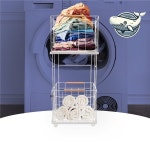 모던한 이동식 수납 바구니 2단 세탁 정리함