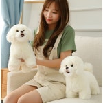 강아지 모형 인형 개 말티푸 실물 실제 모양 쿠션 비숑 인테리어