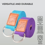 필라테스 헬스장 운동을 위한 H S 요가 스트랩 - 스트레칭 1 85m 2 45m 조절 가정용 체조 장비를 엑스트라 롱 코튼 벨트