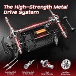 RC 카 1 14 브러시리스 카 풀 롤 케이지 프레임 4WD 패스트 맥스 42mph 2S LiPo 배터리 2개와 타이어 2세트가 장착된 리모컨 트럭 3S... 