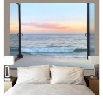 창문 풍경 패브릭 포스터 가리개 벽장식 그림 유화 사진