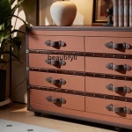 미국 복고풍 단단한 나무 서랍장 벽에 붙은 거실 사물함 침실 앤티크 다중 캐비닛Asmt09