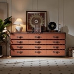 미국 복고풍 단단한 나무 서랍장 벽에 붙은 거실 사물함 침실 앤티크 다중 캐비닛Asmt09