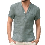 Zon Smaids 존 스마이즈 린넨 탑스 반소매 여름 면 대마 티셔츠 무지