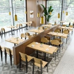 미니멀리즘 카페 인테리어 디자인 의자 1 블랙풋 가죽방석 연호두등판