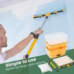 VOOMY 13PC 18 페인트 롤러 키트 버킷 트레이 3 3피트 연장 폴이 대형 프레임 트레이 라이너 3팩 넓은 면적을 그리는 데 이상적입니다 13 PC