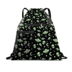 AYBELWG Drawstring Backpack Sports Gym Bag Large String Swim Bag for Beach With Water Bottl