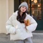 후드 여자 점퍼 패딩 하이넥 여성숏패딩 겨울 달린 아우터 숏 후드패딩