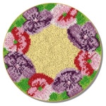 알로데 라운드 플라워 러그 카펫 DIY 스킬 자수 세트 중국어버전 컬러인쇄메쉬 1세트 02