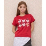 와이케이 캣츠 앤 독스 하트 반팔티셔츠