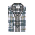 레노마 레노마 린넨 혼방멀티 빅체크 일반핏긴팔 남자셔츠 블루 ROSSG1032