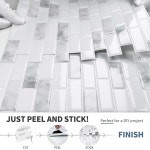 DEWOO 키친 백스플래시 셀프 접착 벽 3D 대리석 타일 필 앤 스틱 욕실 10장 12 12 10