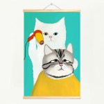 미용실 개업선물 고양이 벽걸이 그림 집들이 맞춤형 이미지 사이즈 너비 50x높이 20016-8