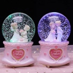 웨딩 장식 크리스탈 공 뮤직 박스 발렌타인 데이 스노우 볼 수지 공예 1 purple 2401-B