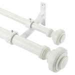 Mayrhyme Wood Double Curtain Rod for Windows 36 to 72 Inches 3 to 6 ft Adjustable Heavy D