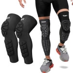 DGQY 고밀도 EVA 폼 패딩 무릎 종아리 패드 - 남성용 헬스장 보호대 러닝 농구 피트니스 운동을 위한 미끄럼 방지 스포츠 보호대 Small
