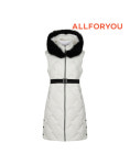 올포유 폭스퍼 후드 물결 퀼팅 덕다운 롱베스트 AWVEMA171
