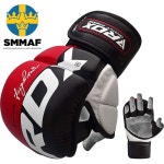 RDX MMA 스파링 글러브 무술 무에타이 킥복싱 그래플링을 위한 통풍 오픈 팜 가라테 미트 Small