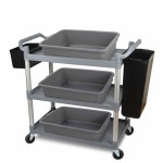 램디 상업용 버스 욕조 13리터 플라스틱 접시 팬 4팩