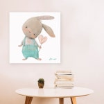 아란아트 아란아트 아이방 인테리어 동물그림 액자 토끼그림 코끼리그림 부엉이그림 09 꼬마토끼 60x60 cm