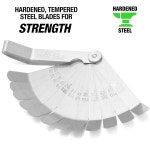 OEMTOOLS 25024 22 블레이드 Go-No-Go 필러 게이지 정밀 측정 엔진 태핏 기계 설정에 이상적 미터법 SAE