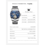 OLEVS 남성 럭셔리 스켈레톤 자동 시계 다이아몬드 셀프 와인딩 기계식 선물 빛나는