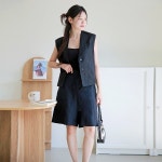 르포엠 가 79 900원 프렌치 린넨100 네이프 헤링본 하프팬츠