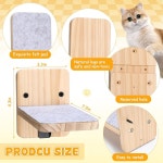 CroBlissful 8팩 고양이 벽 계단 오르기 선반 벽에 장착된 긁힘 패드 농어 플랫폼